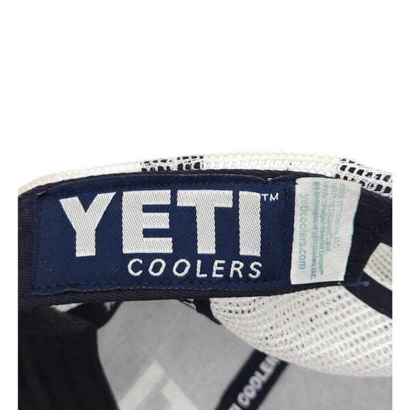 YETI Coolers Mesh Snapback Blue White Hat Baseball Dad Cap Adjustable Adult - Picture 7 of 7